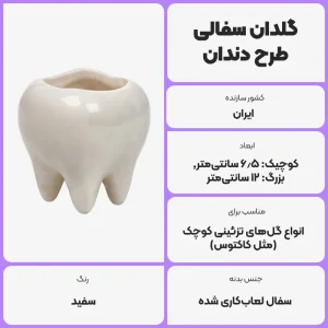 عکس توضیحات گلدان سفالی طرح دندان