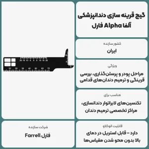 عکس توضیحات گیج قرینه سازی دندانپزشکی آلفا Alpha فارل