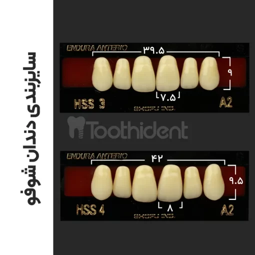 سایزبندی دندان مصنوعی شوفو