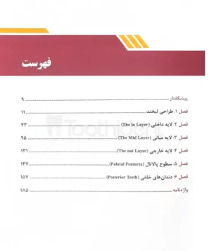 فهرست کتاب گام به گام با کامپوزیت لمینیت ونیر لیرینگ