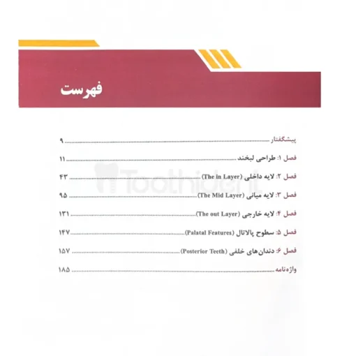 فهرست کتاب گام به گام با کامپوزیت لمینیت ونیر لیرینگ