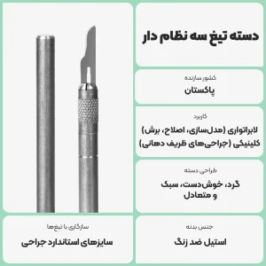 عکس توضیحات دسته تیغ سه نظام دار
