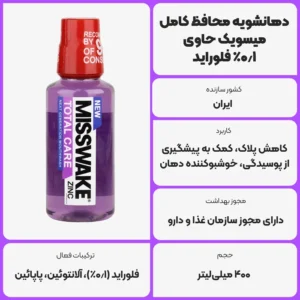 عکس توضیحات دهانشویه محافظ کامل میسویک حاوی 0.1% فلوراید