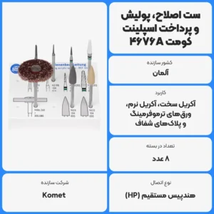 عکس توضیحات ست اصلاح، پولیش و پرداخت اسپلینت کومت Komet 4676A